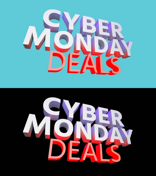 Big Cyber Monday Deals Promotion Text Render — Stock Photo, Image