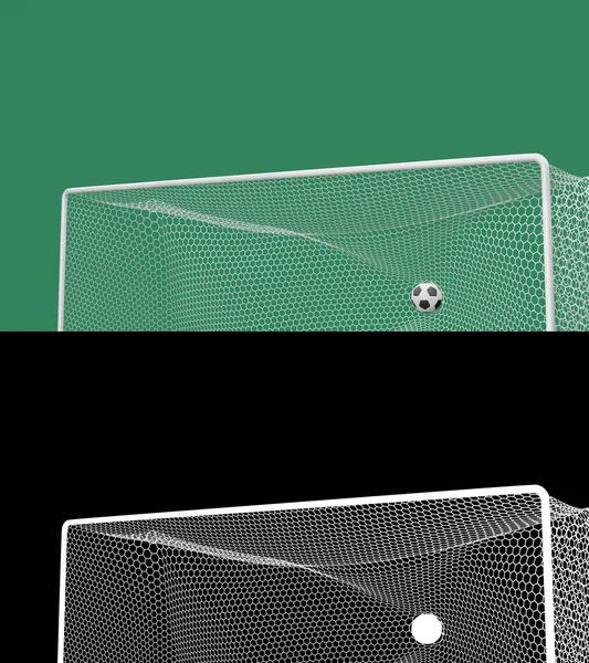 Gol! Futbol topu ya da internette futbol. 3B Hazırlama.
