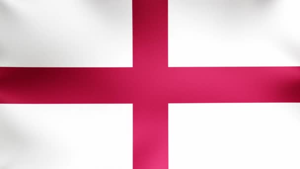 Bandiera Nazionale Inghilterra Sventola Aria Schermo Intero — Video Stock