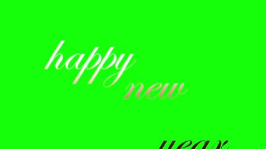 Mutlu yıllar metin animasyonu. Yeşil ekran ve Matte versiyonları. Mutlu yıllar kartı.. 