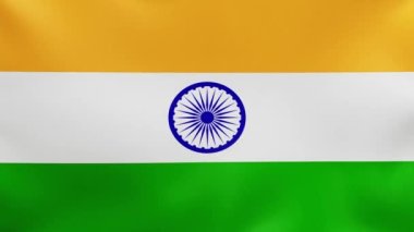 Indian National Flag waving in the wind, full screen background.