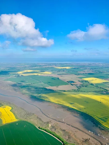 Essex Ngiltere Deki Tarım Alanlarının Hava Görüntüsü — Stok fotoğraf