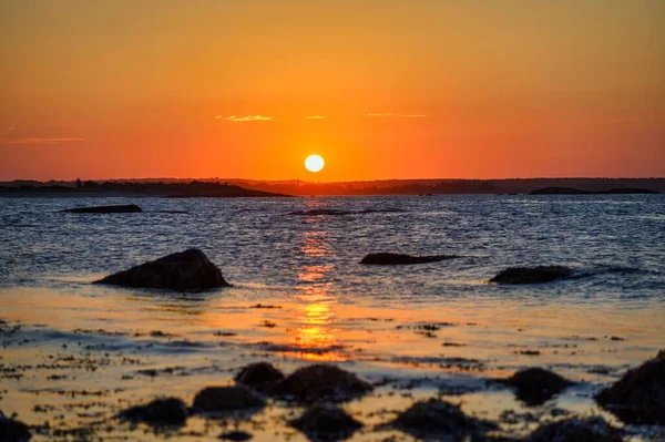 Ein Schöner Sonnenuntergang Strand Connecticut — Stockfoto
