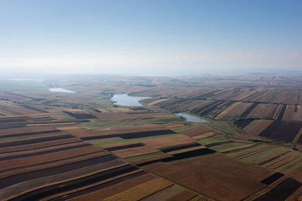 田舎の農地の空中風景 — ストック写真