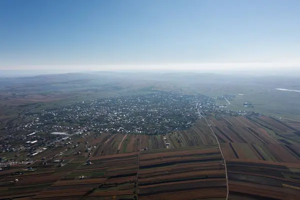 Vzdušný Pohled Zemědělské Pozemky Venkově — Stock fotografie