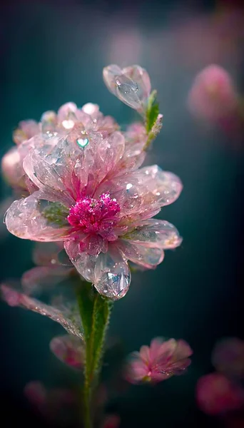 Piękny Różowy Kryształ Kwiat — Zdjęcie stockowe