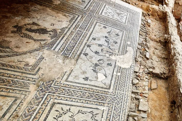 Давня Пошкоджена Римська Мозаїка Знайдена Асторзі Іспанія — стокове фото