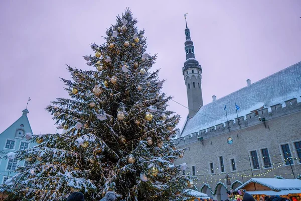 Mercato Natale Della Città Vecchia Tallinn — Foto Stock