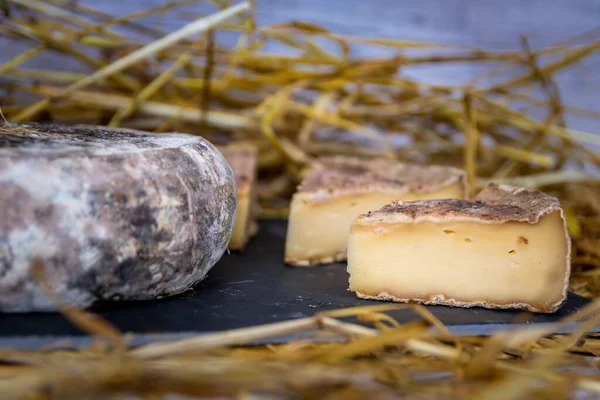 Een Close Shot Van Een Franse Tomme Savoie Kaas — Stockfoto