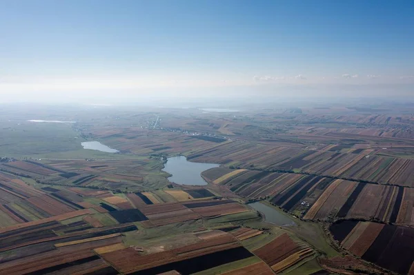 田舎の農地の空中風景 — ストック写真