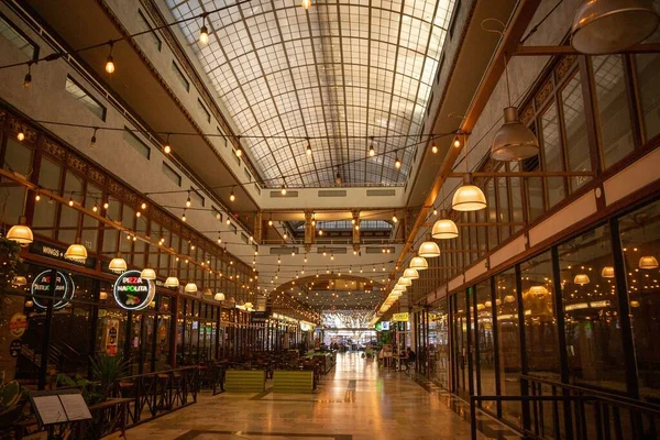Interior Centro Los Angeles Old Arcade Edifício Com Restaurantes Cafés — Fotografia de Stock