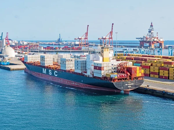 Het Msc Atlantic Vrachtschip Las Palmas — Stockfoto