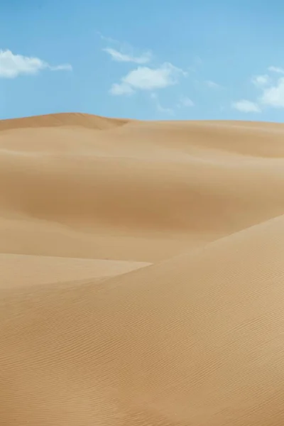 Een Verticaal Schot Van Een Lege Woestijn Duinen Onder Een — Stockfoto