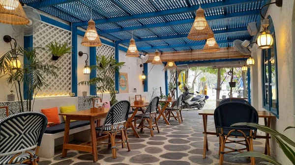 Design Restaurante Livre Exclusivo Design Restaurante Exclusivo Bali Usando Elementos — Fotografia de Stock