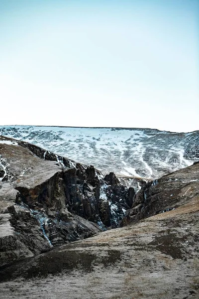Γραφικό Τοπίο Χιονισμένα Βουνά Ισλανδία — Φωτογραφία Αρχείου