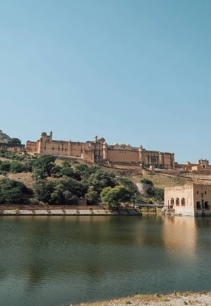 Outubro 2022 Vista Exterior Palácio Amber Outro Lado Rio Jaipur — Fotografia de Stock