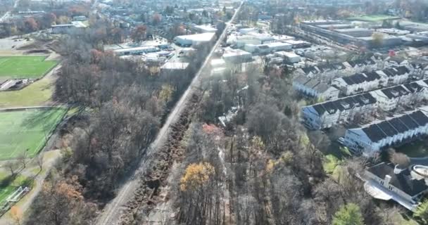 Una Veduta Aerea Drone Delle Strade Degli Edifici Clifton New — Video Stock