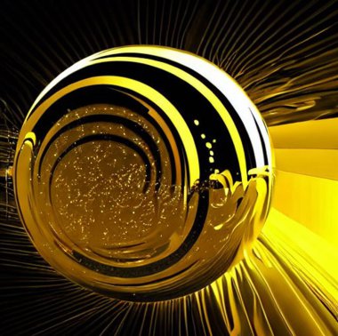 Altın bir noel ağacı topunun yakın çekimi soyut bir arka plan - duvar kağıtları için mükemmel