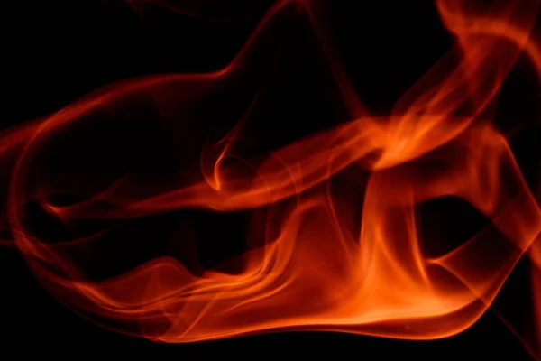 Tűz Lángja Fekete Háttérben — Stock Fotó