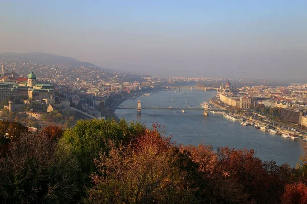 布达佩斯城市景观的航拍图 — 图库照片