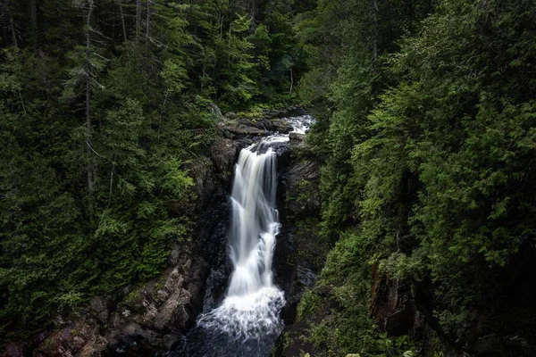 Piękne Ujęcie Wodospadu Spływającego Lesie — Zdjęcie stockowe