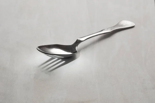 Closeup Spoon Fork Shadow — Stock Photo, Image