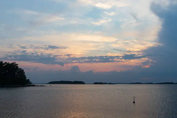 Himmel Efter Solen Gick Bakom Molnen Östersjön — Stockfoto