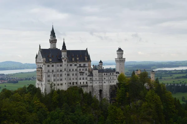 Luftaufnahme Des Schlosses Neuschwanstein Schwangau Deutschland — Stockfoto