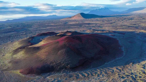 Antenn Mauna Kea Vid Soluppgången Vulkan Landskap Runt — Stockfoto