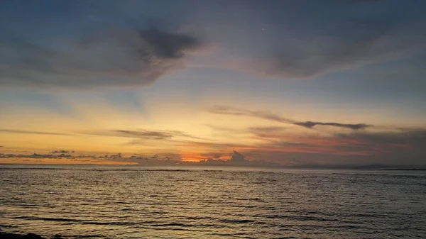 Skönheten Solnedgången Stranden — Stockfoto