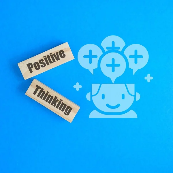 Fundo Azul Pensamento Positivo — Fotografia de Stock