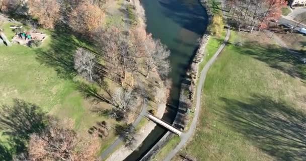 Uma Visão Aérea Drones Casas Ruas Clifton New Jersey — Vídeo de Stock