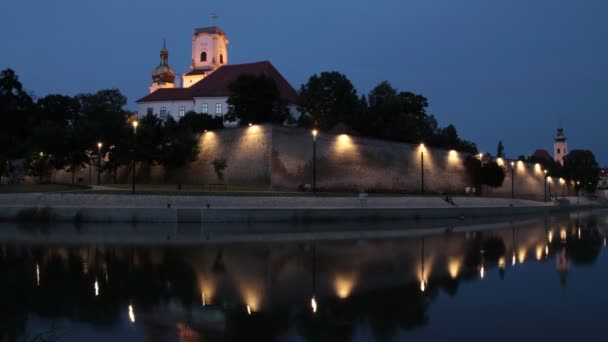 Macaristan Gyor Şehrinin Eski Bölümündeki Chapter Hill Bishop Castle Bir — Stok video