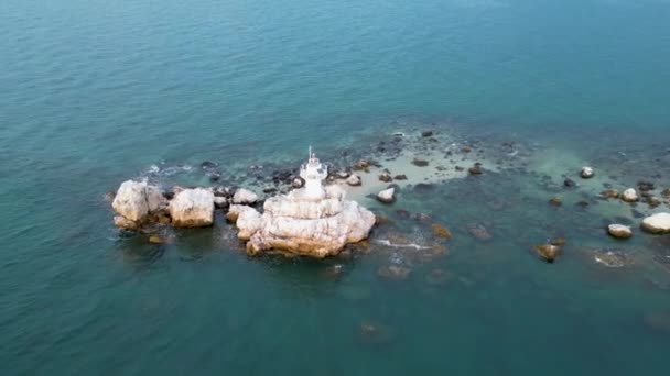 16S Drone Filmación Del Faro Pattaya Tailandia Zoom Cerca Vista — Vídeos de Stock