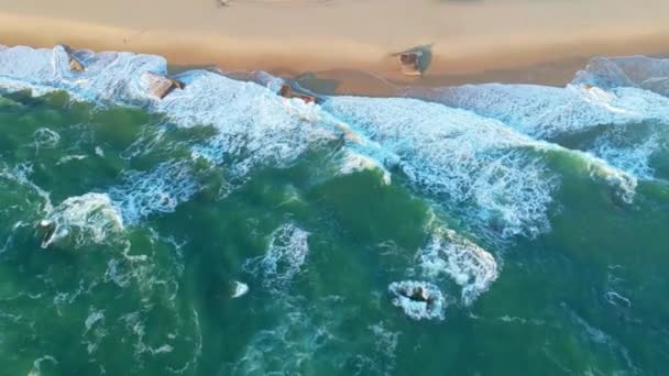 Piękne Zdjęcia Lotnicze Cap Ferret Plażami Pływackimi Surfingowymi Wybrzeżu Francji — Wideo stockowe