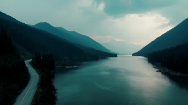 通往加拿大黑暗森林的天空之路 — 图库视频影像