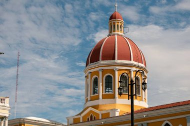 Granada, Nikaragua 'daki Mary Katedrali' nin Kusursuz Fikri Kilisesi 'nin yakın plan çekimi.