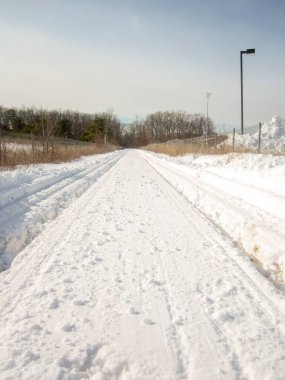 New Jersey 'de yolda yoğun kar var.