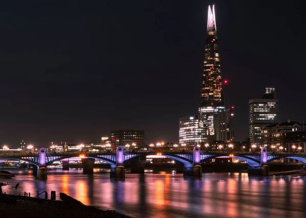 Ein Malerisches Stadtbild Von London Großbritannien Bei Nacht — Stockfoto