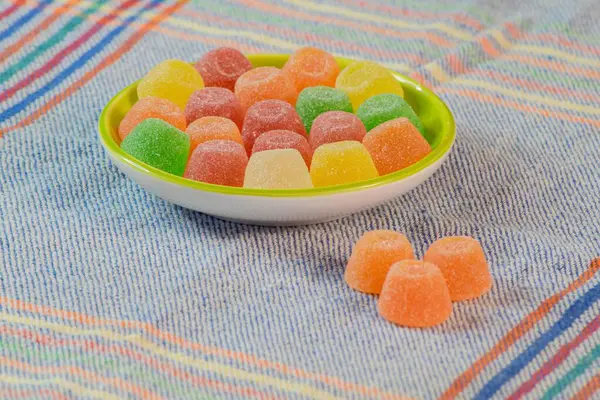 Colorful Candies Tablecloth — Stock Photo, Image