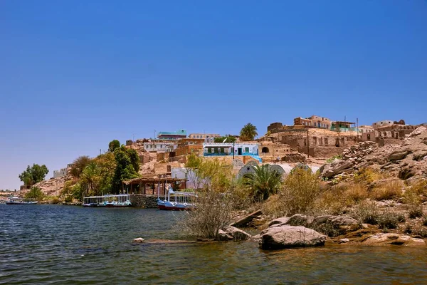 Paisaje Urbano Escénico Orilla Del Mar Egipto Contra Cielo Azul — Foto de Stock