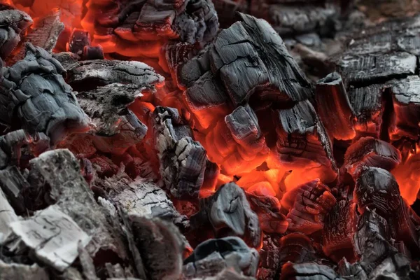 Close Queima Carvão — Fotografia de Stock