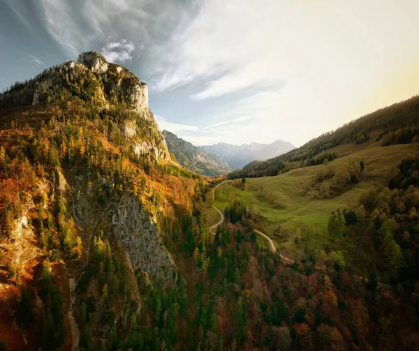 Una Vista Aérea Una Pintoresca Montaña Postalm Austria — Foto de Stock