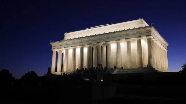 Megvilágított Lincoln Memorial Éjjel Washington Usa — Stock Fotó