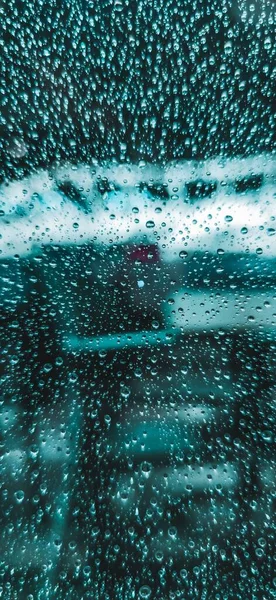 Vacker Regn Droppe Fönster Bakgrund — Stockfoto