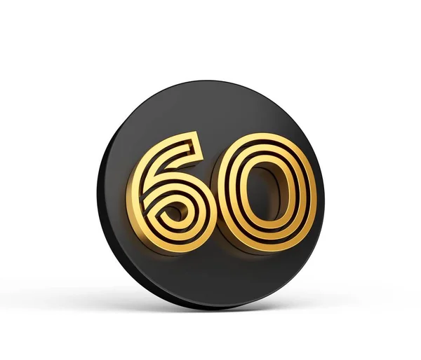 Representación Dígitos Dorados Sobre Icono Botón Negro Aislado Sobre Fondo —  Fotos de Stock