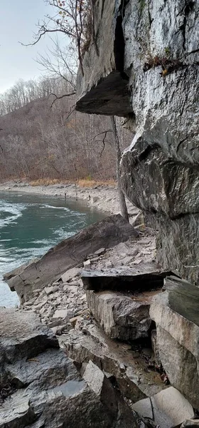 Niagara Natural Whirlpool Niagara River Surrounded Rocky Mountain Winter — Stock Photo, Image