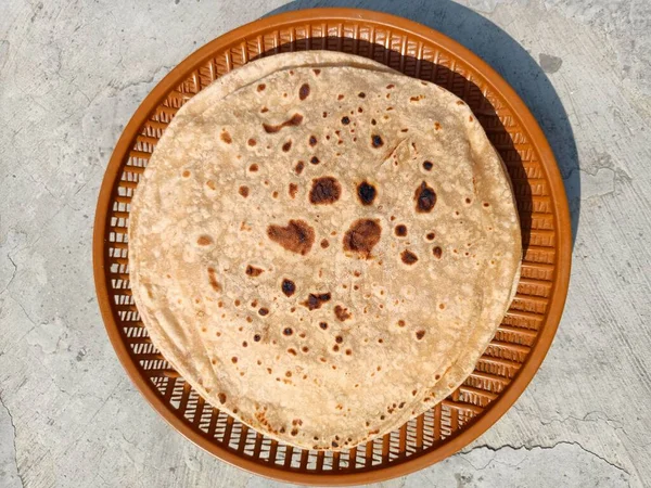 Chapati Also Known Roti Rotli Safati Shabaati Phulka Chapo Roshi — Stock Photo, Image