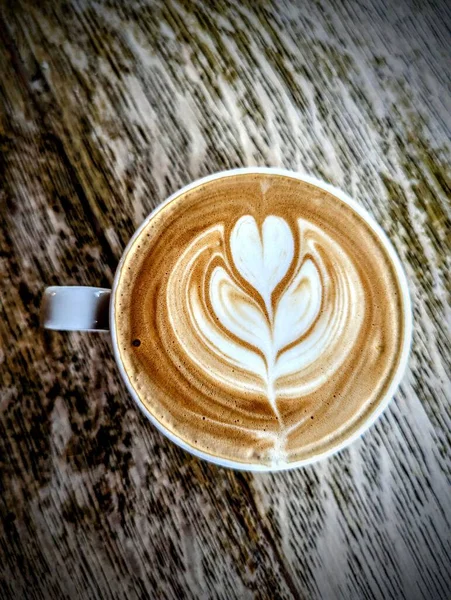 Kaffeekunst Morgen — Stockfoto