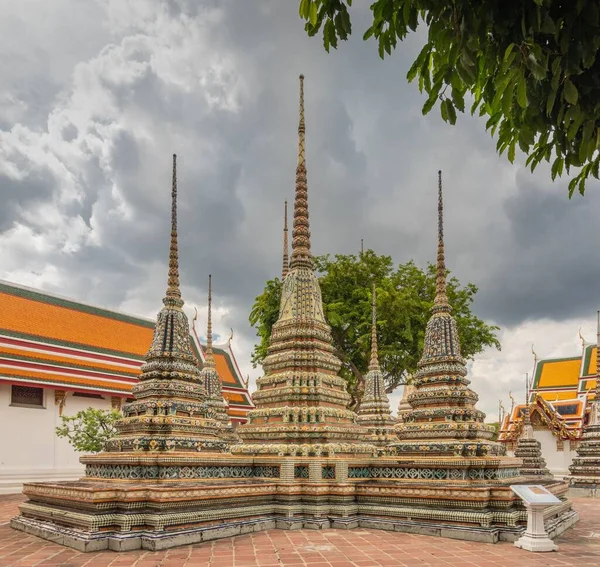 Phra Chedi Rai Stupas Tempio Wat Phra Chetuphon Sotto Cielo — Foto Stock